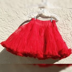 Ruffled Red Petticoat Tutu • Rockabilly Pin-Up